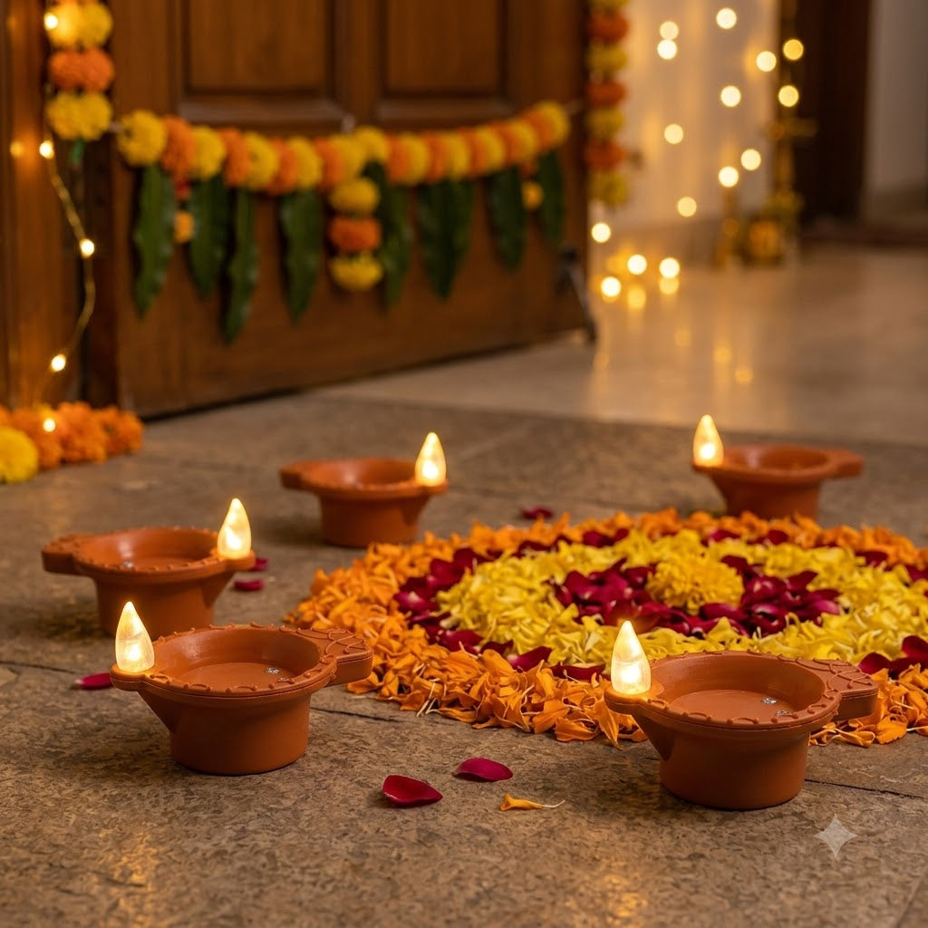 AuraGlow™ Water Sensor Floating Diyas – Pack of 24 | Instant Festive Glow