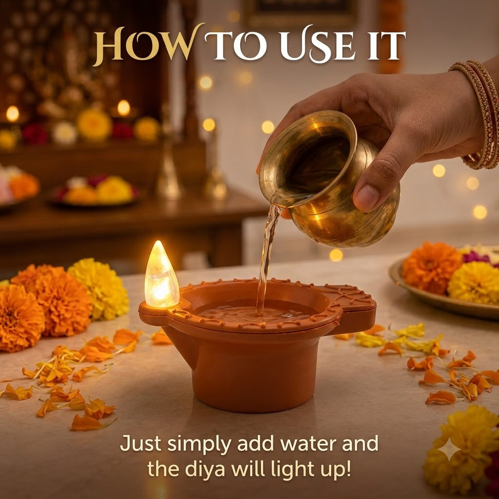 AuraGlow™ Water Sensor Floating Diyas – Pack of 24 | Instant Festive Glow