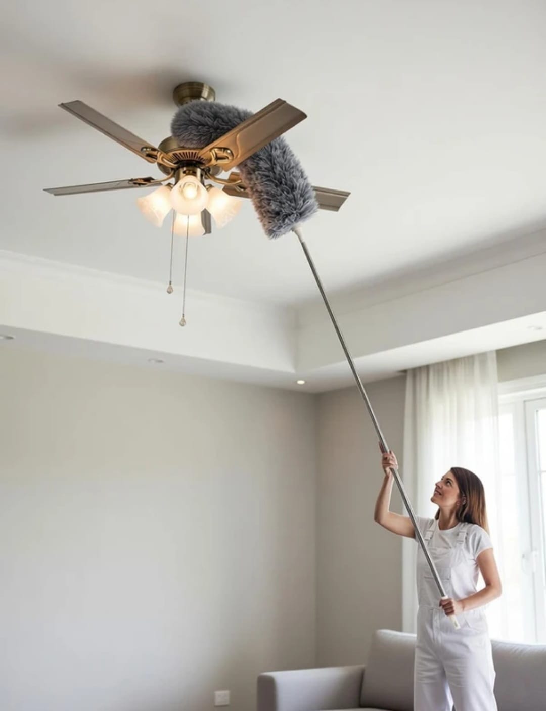 The Aura Home™ Extendable Microfiber Duster | 30–100 Inch Long Handle with Bendable Head