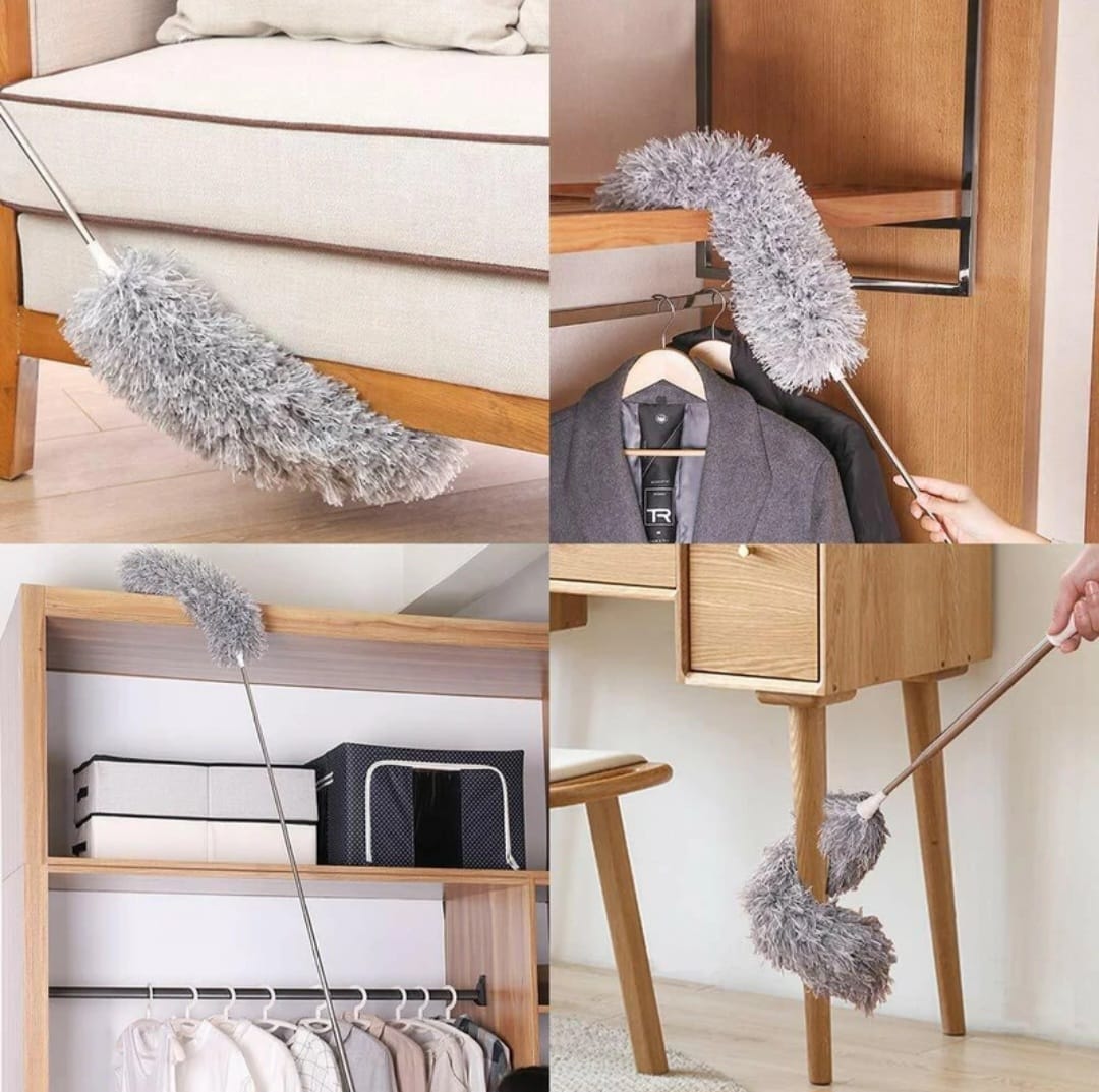 The Aura Home™ Extendable Microfiber Duster | 30–100 Inch Long Handle with Bendable Head
