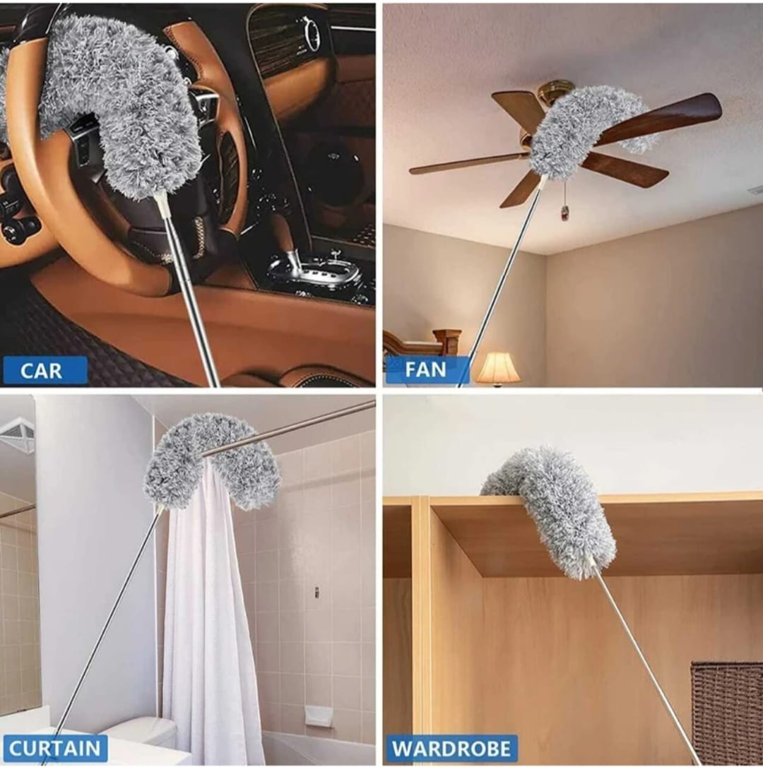 The Aura Home™ Extendable Microfiber Duster | 30–100 Inch Long Handle with Bendable Head