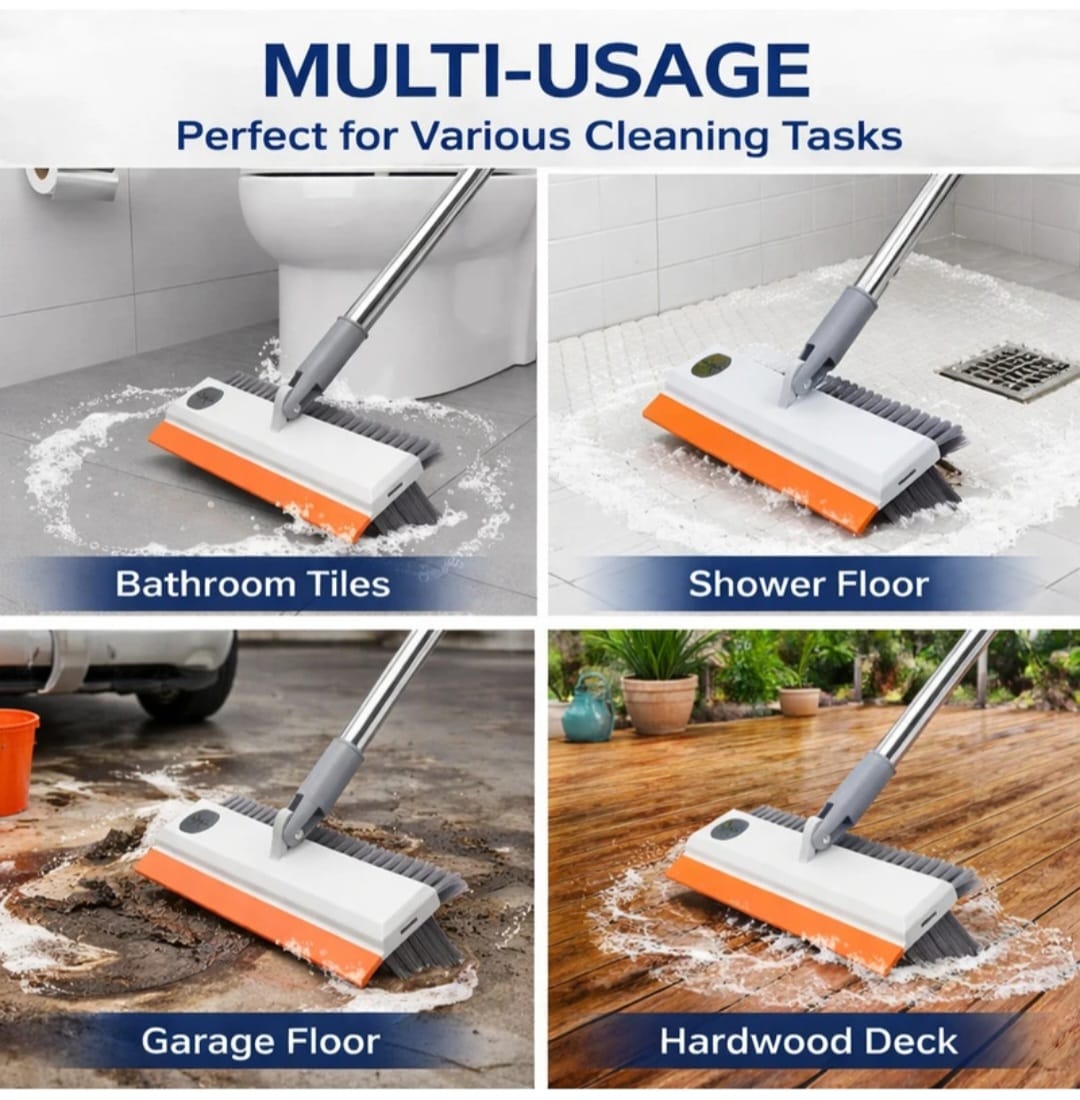 The Aura Home™ 2-in-1 Rotating Bathroom Cleaning Brush & Wiper
