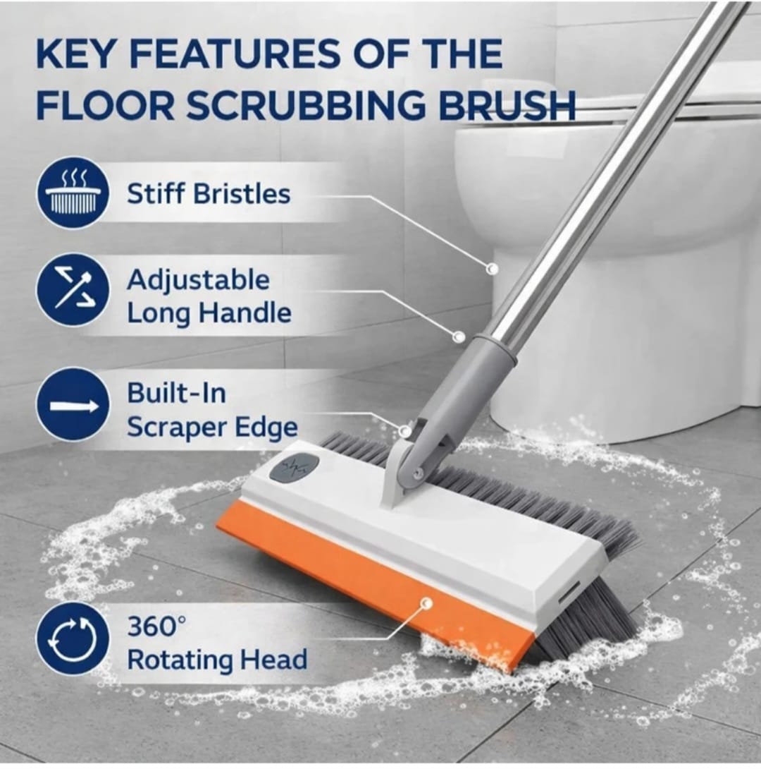 The Aura Home™ 2-in-1 Rotating Bathroom Cleaning Brush & Wiper