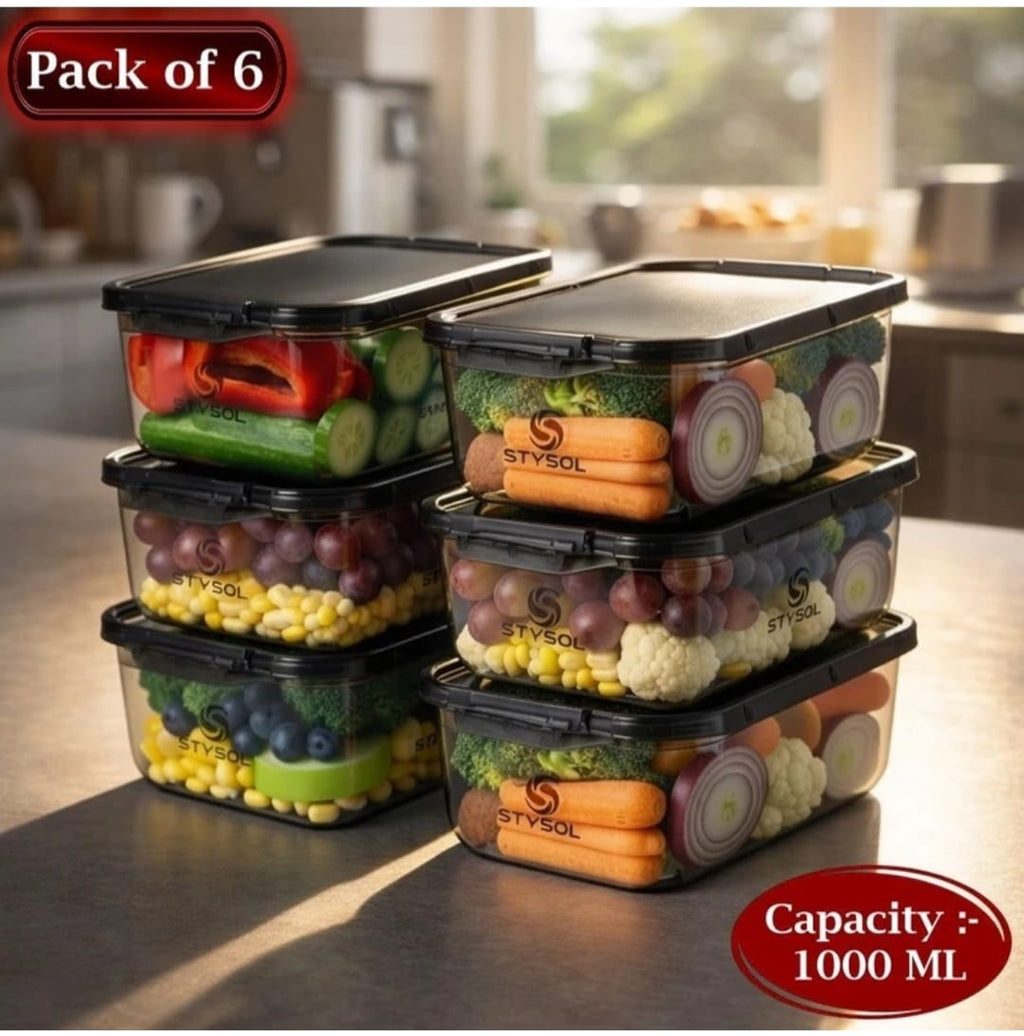 The Aura Home™ 6-Pack Fridge Storage Containers (1000ML)