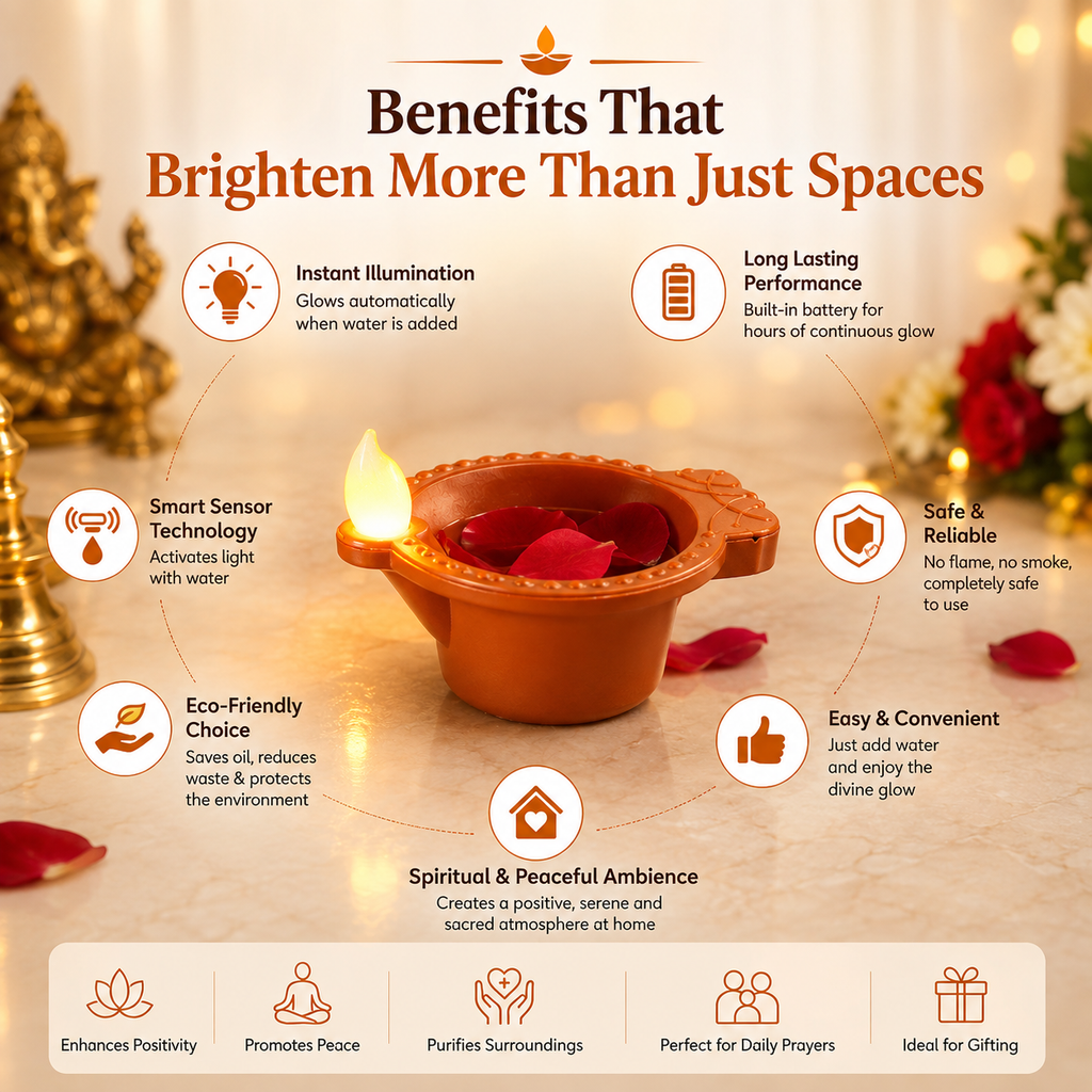 AuraGlow™ Water Sensor Floating Diyas – Pack of 24 | Instant Festive Glow