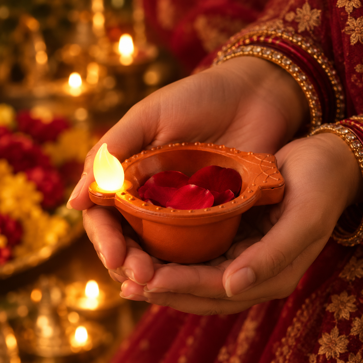 AuraGlow™ Water Sensor Floating Diyas – Pack of 24 | Instant Festive Glow