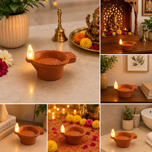AuraGlow™ Water Sensor Floating Diyas – Pack of 24 | Instant Festive Glow